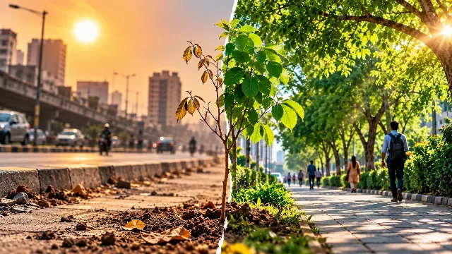 AI-generated reference image of urban greening in Punjab.