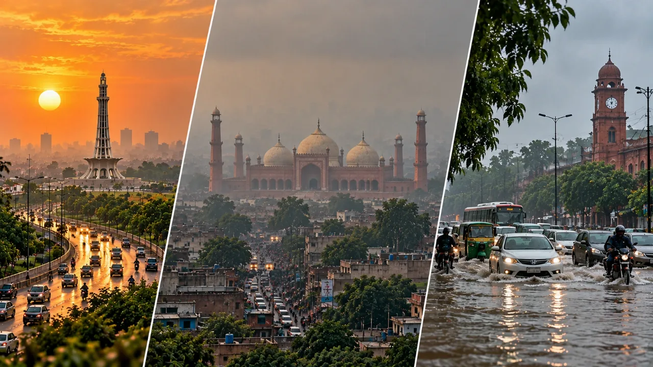 Lahore’s smog, extreme heat, and urban flooding caused by rapid urbanization.